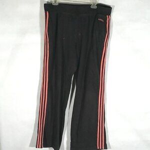 ADIDAS Women's Pink Stripe Running Runner Track Workout Pants Joggers